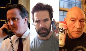 British prime minister’s super serious ‘on-the-phone-to-Obama’ selfie tweet, parodied by celebrities